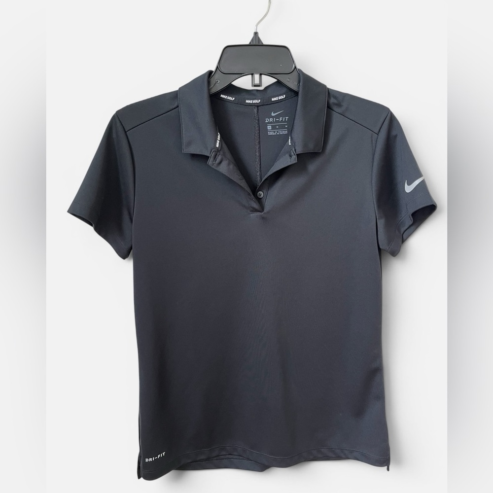 Nike Women's Black Dri-FIT Polo Shirt. Size M